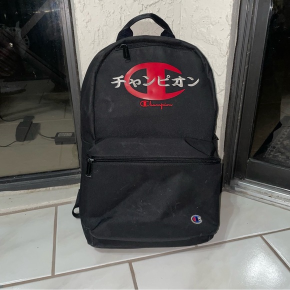 Champion Other - Champion Black Backpack with Red Logo